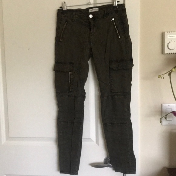 Zara woman denim premium collection skinny cargo pants